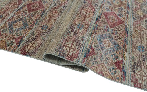 Close-up detail of New Samarkand rug from Pakistan showing Wool weave