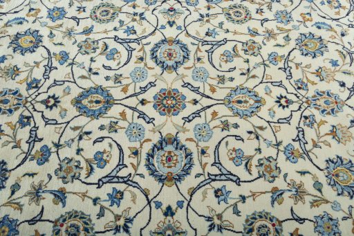 Central medallion detail of 2000s Kashan rug from Iran / Persia