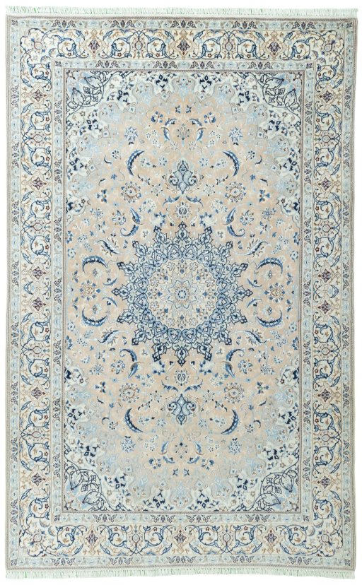 Full view of 2000s Nain rug from Iran / Persia, 312 × 198 cm in Red tones