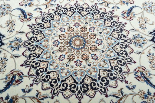 Central medallion detail of New Nain rug from Iran / Persia