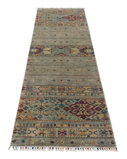 Surface texture of New Samarkand rug with natural Wool and intricate pattern