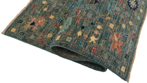 Close-up detail of New Farahan rug from Pakistan showing Wool weave
