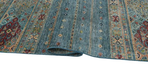 Close-up detail of New Samarkand rug from Pakistan showing Wool weave