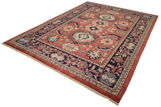 Close-up detail of New Farahan rug from Iran / Persia showing Wool weave