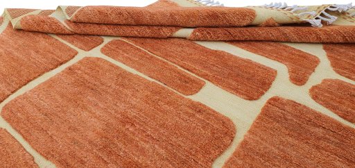 Close-up detail of New Morocco rug from Pakistan showing Wool weave