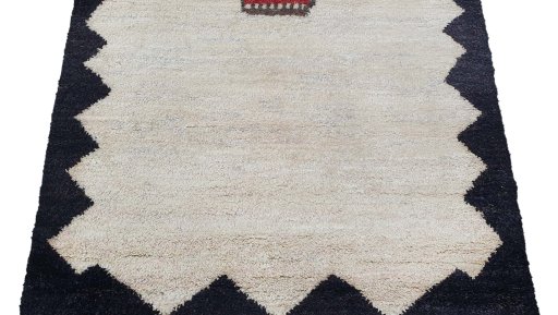 Surface texture of New Morocco rug with natural Wool and intricate pattern