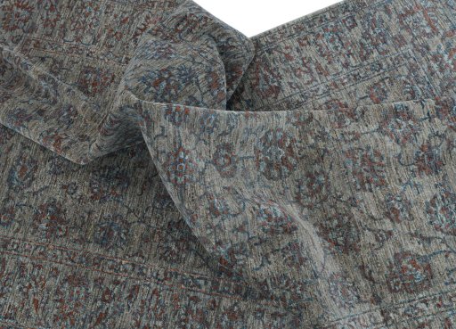 Full view of New Farahan rug from Pakistan, 246 × 171 cm in Brown tones