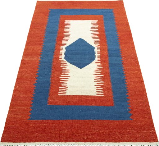 Close-up detail of New Modern Design rug from Turkey showing Wool weave