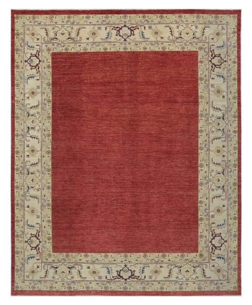 Full view of New Farahan rug from Pakistan, 297 × 249 cm in Red tones