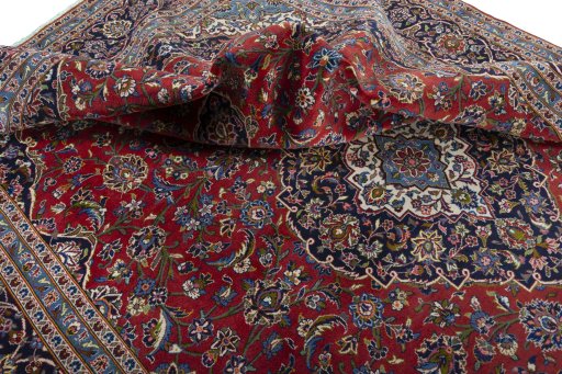 Surface texture of New Kashan rug with natural Cork and intricate pattern