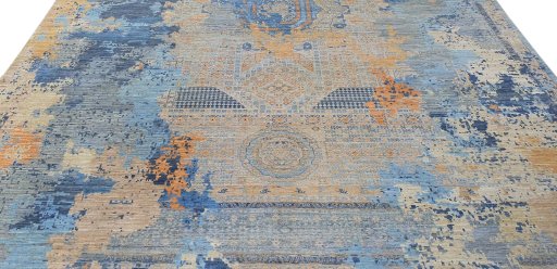 Surface texture of New Haj-jalili rug with natural Wool and intricate pattern