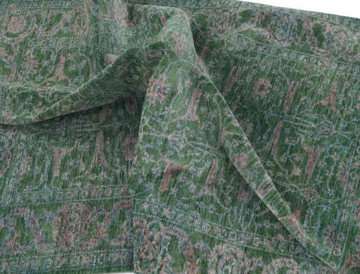 Full view of New Farahan rug from Pakistan, 231 × 178 cm in Green tones