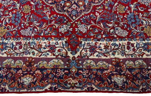 Full view of 2000s Jozan rug from Iran / Persia, 146 × 104 cm in Red tones