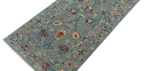Backside of handmade New Haj-jalili rug showing knot structure and weave density