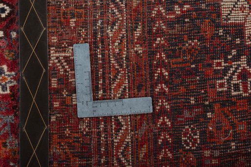 Close-up detail of 2000s Shiraz rug from Iran / Persia showing Wool weave