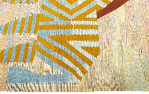 Close-up detail of New Kilim Dastan rug from Turkey showing Wool weave