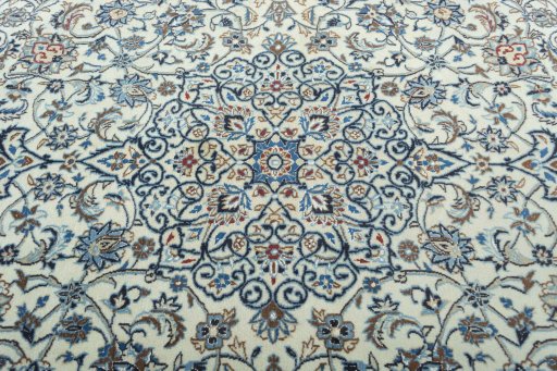 Central medallion detail of 2000s Nain rug from Iran / Persia