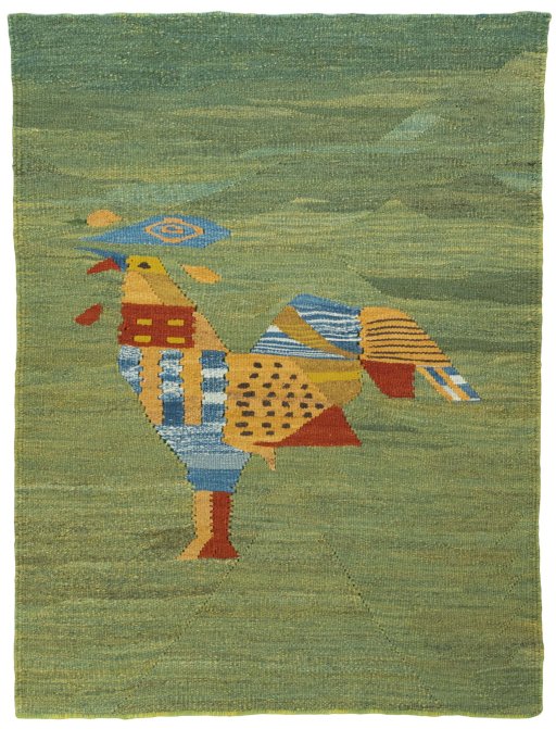 Full view of New Kilim Dastan rug from Turkey, 140 × 106 cm in Multi Color tones