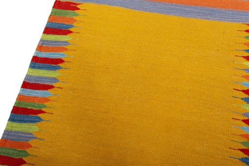 Surface texture of New Kilim Sofre rug with natural Wool and intricate pattern
