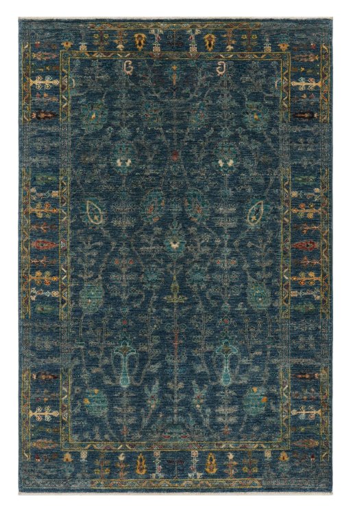 Full view of New Farahan rug from Pakistan, 181 × 120 cm in Blue tones