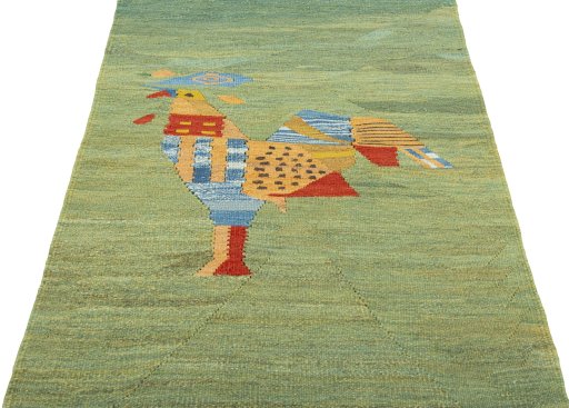 Close-up detail of New Kilim Dastan rug from Turkey showing Wool weave