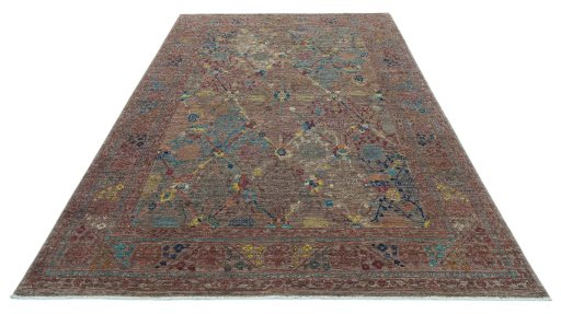 Surface texture of New Haj-jalili rug with natural Wool and intricate pattern