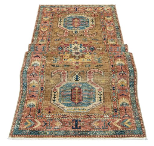 Central medallion detail of New Kazak rug from Pakistan