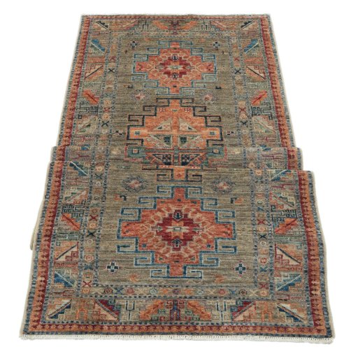 Central medallion detail of New Kazak rug from Pakistan