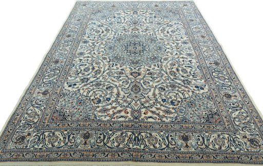 Surface texture of 2000s Kashmar rug with natural Wool and intricate pattern