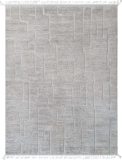 Full view of New Morocco rug from Pakistan, 240 × 180 cm in Gray tones