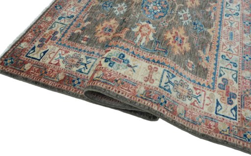 Close-up detail of New Kazak rug from Pakistan showing Wool weave