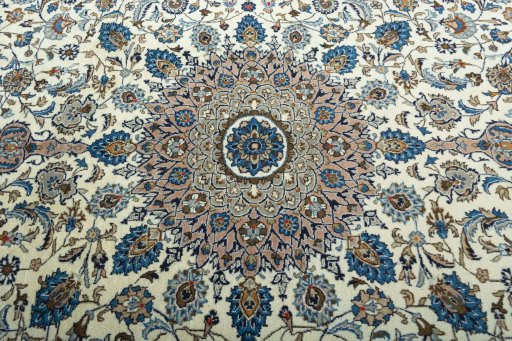 Central medallion detail of 2000s Kashmar rug from Iran / Persia