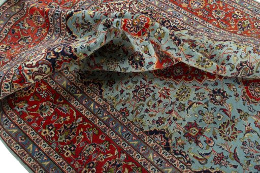 Surface texture of New Kashan rug with natural Cork and intricate pattern