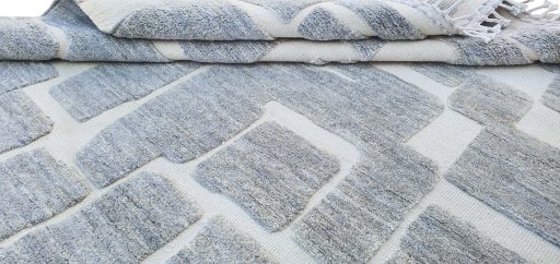 Close-up detail of New Morocco rug from Pakistan showing Wool weave