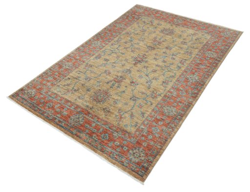 Close-up detail of New Farahan rug from Pakistan showing Wool weave