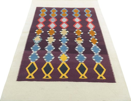 Close-up detail of New Modern Design rug from Turkey showing Wool weave