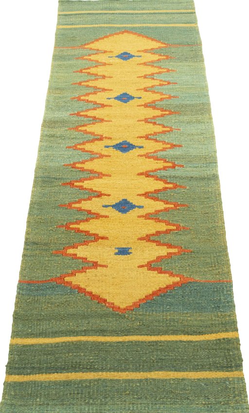 Close-up detail of New Modern Design rug from Turkey showing Wool weave