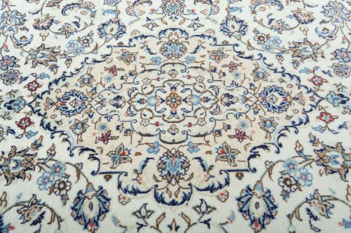 Central medallion detail of 2000s Kashan rug from Iran / Persia