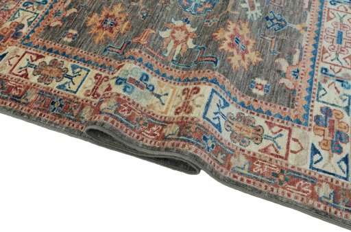 Close-up detail of New Kazak rug from Pakistan showing Wool weave