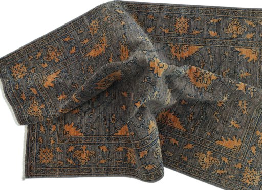 Full view of New Farahan rug from Pakistan, 146 × 98 cm in Brown tones