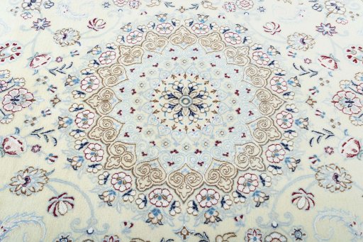 Central medallion detail of 2000s Nain rug from Iran / Persia