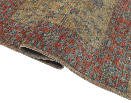 Close-up detail of New Farahan rug from Pakistan showing Wool weave