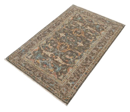 Close-up detail of New Farahan rug from Pakistan showing Wool weave