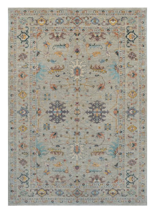 Full view of New Farahan rug from Pakistan, 289 × 204 cm in Beige tones
