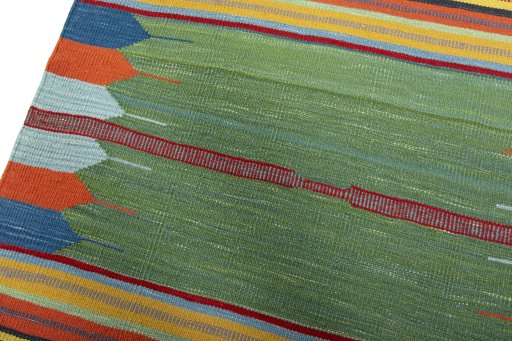 Surface texture of New Kilim Sofre rug with natural Wool and intricate pattern