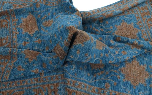 Full view of New Farahan rug from Pakistan, 309 × 243 cm in Blue tones