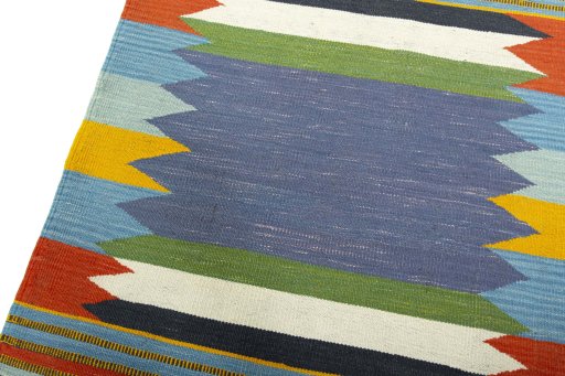 Surface texture of New Kilim Sofre rug with natural Wool and intricate pattern