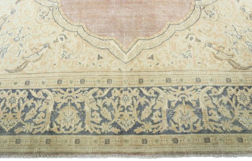 Full view of 1950s Vintage rug from Pakistan, 378 × 243 cm in Red tones