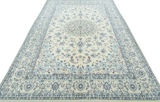 Surface texture of New Nain rug with natural Wool and intricate pattern