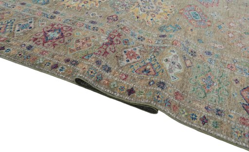 Close-up detail of New Kazak rug from Pakistan showing Wool weave